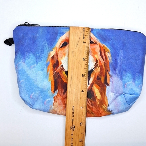 Golden retriever bag dog cosmetic case zipper pouch clutch - Picture 2 of 6